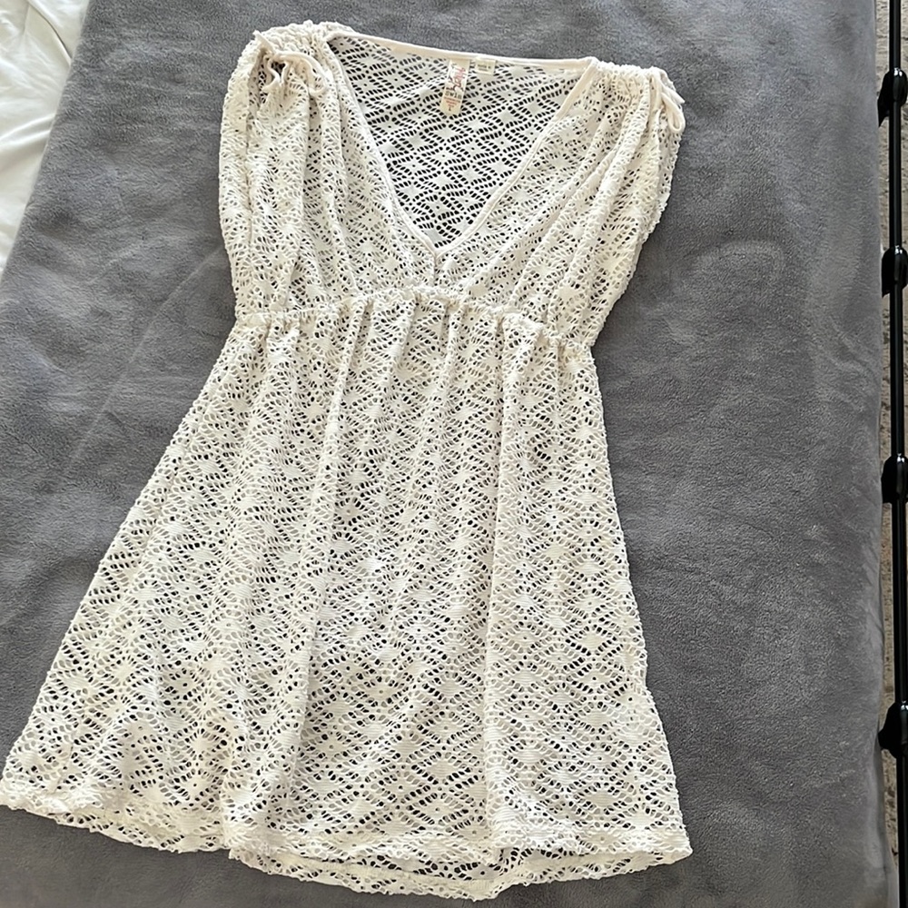 Cream Bathing Suit Cover Up-size lg